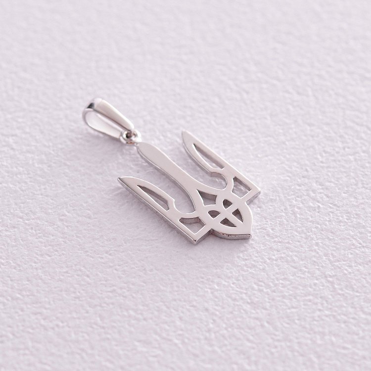 Кулон "Герб Украины - Тризуб" в белом золоте п03745 от ювелирного магазина Оникс - 5