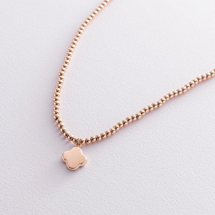 Золотое колье "Клевер" кол01369 от ювелирного магазина Оникс