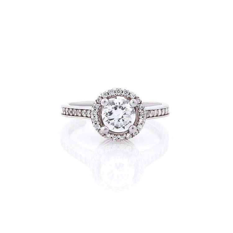 Срібна заручальна каблучка з фіанітами 111256 від ювелірного магазину Онікс - 3