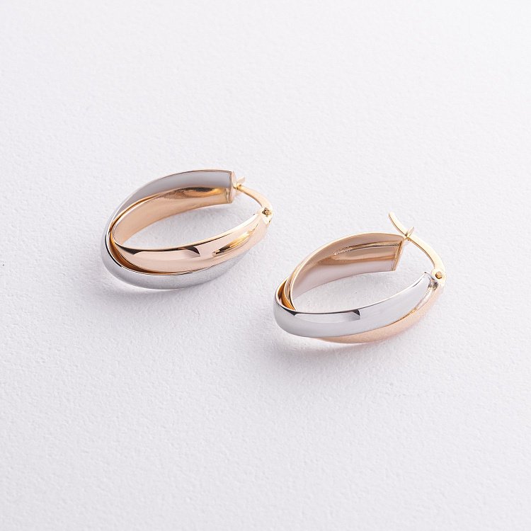 Золотые серьги "Кольца" с03821 от ювелирного магазина Оникс - 2