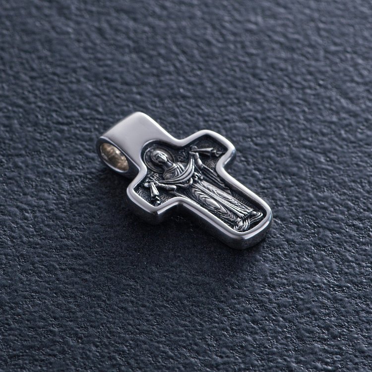 Срібний хрест "Спас Нерукотворний. Покров Божої Матері" 13090с від ювелірного магазину Онікс - 1