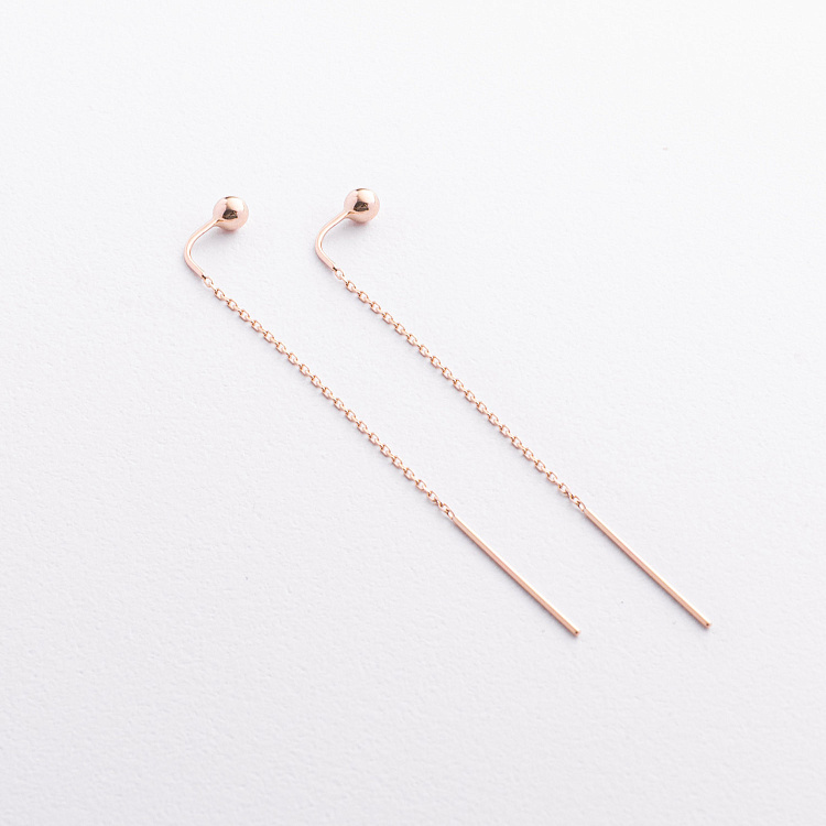 Золоті сережки - протяжки "Кульки" с09652 від ювелірного магазину Онікс