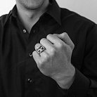 Серебряное кольцо "Череп с банданой" (чернение, позолота) 356 от ювелирного магазина Оникс - 9