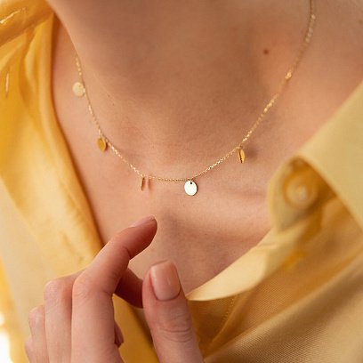 Золоте кольє з монетками (5 шт) кол01432 №4