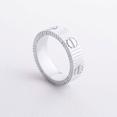 Каблучка "Love" у білому золоті к08423 №7