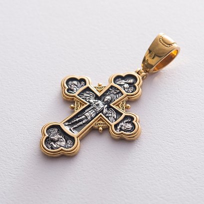Серебряный крест "Распятие Христово с предстоящими. Архангел Михаил" 132227 №6