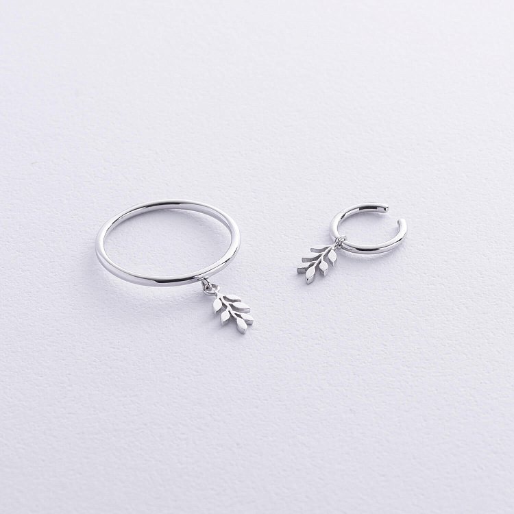 Кольцо "Веточка" (белое золото) к07967 от ювелирного магазина Оникс - 7