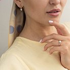 Золотое кольцо с фианитом к05247 от ювелирного магазина Оникс - 3