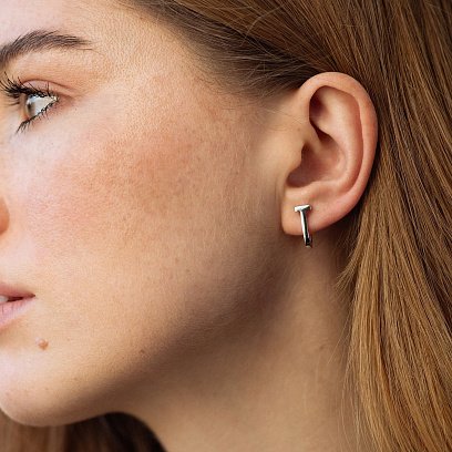 Сережки "Tina" у білому золоті с08794 №2