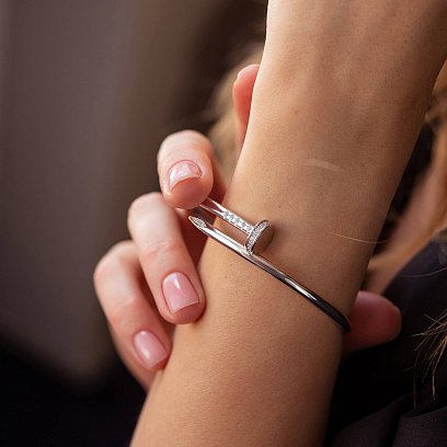 Жесткий золотой браслет "Гвоздь" (бриллианты) бб0032 №4