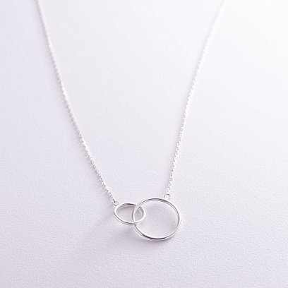 Серебряное колье "Пересечение колец" 181049 №3