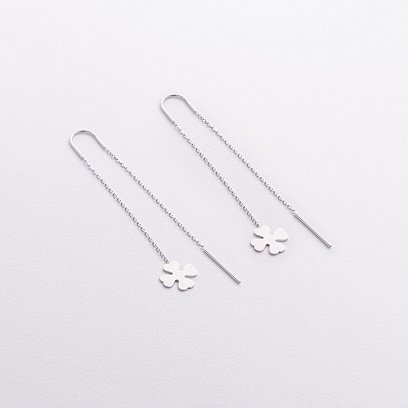 Золотые серьги - протяжки "Клевер" с08065