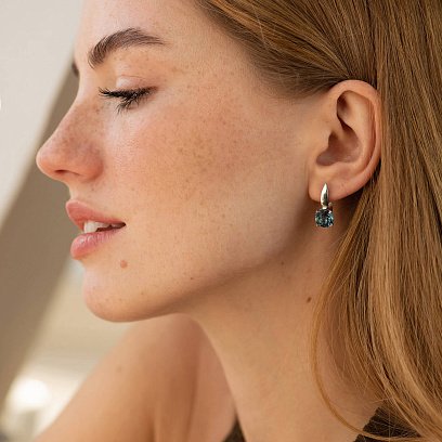 Срібні сережки з топазами "Лондон Блакитний" GS-02-003-33 №5