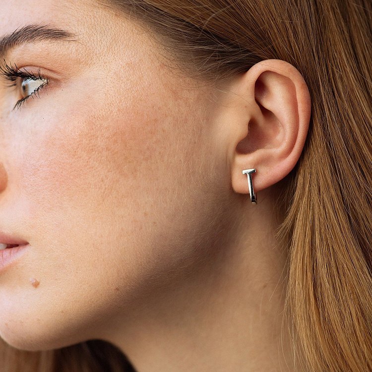 Сережки "Tina" у білому золоті с08794 від ювелірного магазину Онікс - 1