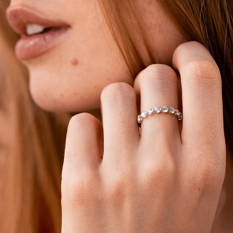 Золота каблучка з діамантами кб0284cha від ювелірного магазину Онікс - 1