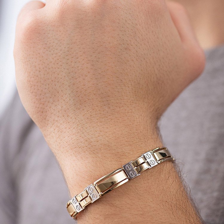 Мужской золотой браслет б05423 от ювелирного магазина Оникс - 1