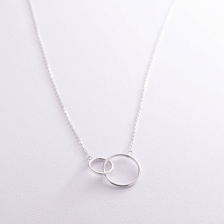Серебряное колье "Пересечение колец" 181049 от ювелирного магазина Оникс - 3