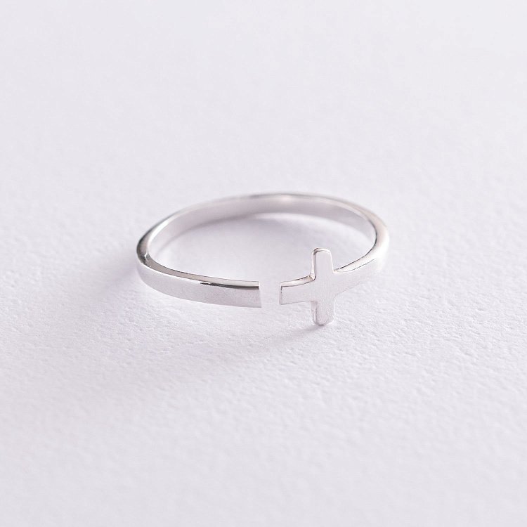 Серебряное кольцо "Крест" 112552 от ювелирного магазина Оникс - 3