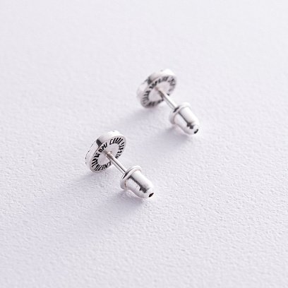 Срібні сережки - пусети "Герб України - Тризуб. Слава Україні, Героям Слава" 123288 №8