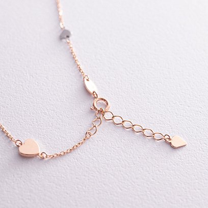 Золотой браслет "Сердечки" б04021 №5