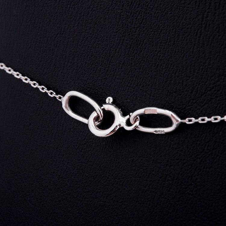 Золотое колье "Два обручальных кольца" с фианитами кол00730 от ювелирного магазина Оникс - 3