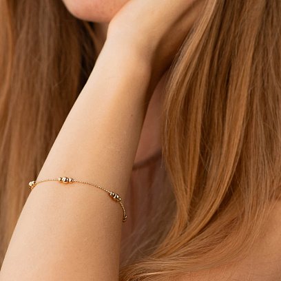 Браслет "Кульки" у жовтому золоті б05515 №4