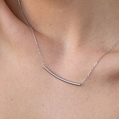 Серебряное колье без камней 18790 №3