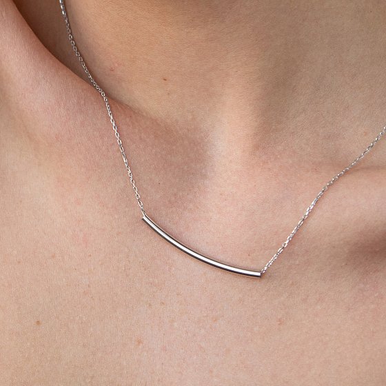Серебряное колье без камней 18790 №3