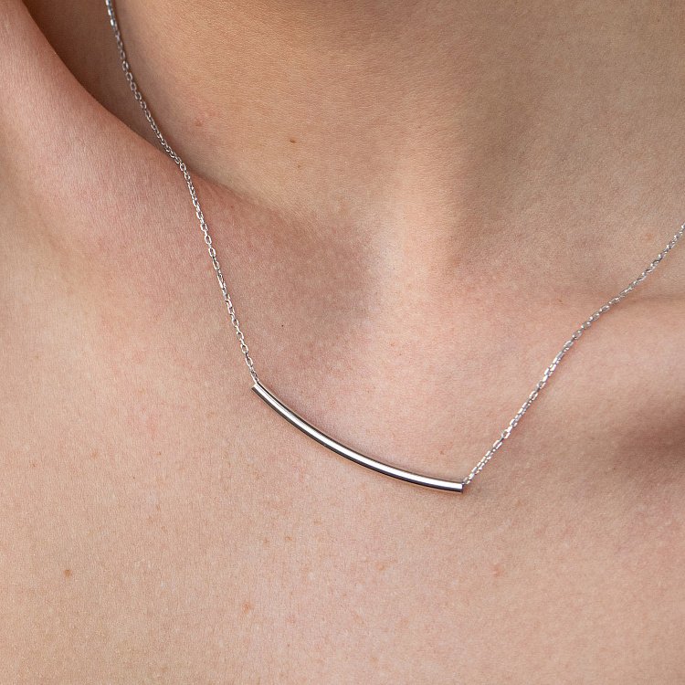 Серебряное колье без камней 18790 от ювелирного магазина Оникс - 2