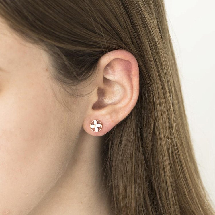 Золоті сережки-пусети "Конюшина" с231 від ювелірного магазину Онікс - 2