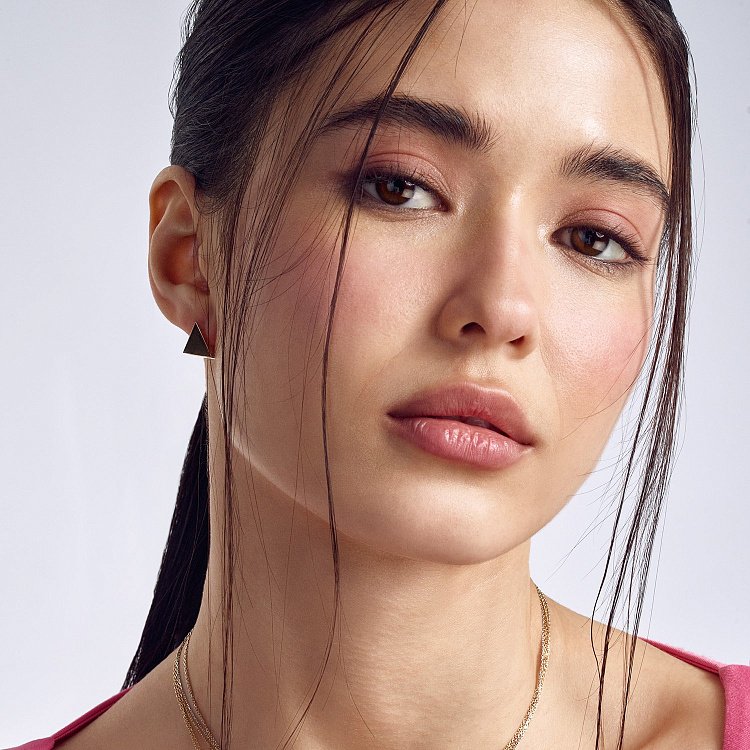 Серьги "Треугольники" (желтое золото) с07001 от ювелирного магазина Оникс - 7