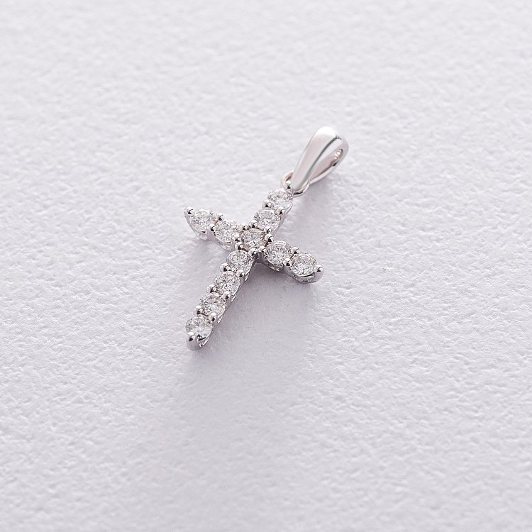 Золотой крестик (бриллиант) пб0145ri от ювелирного магазина Оникс