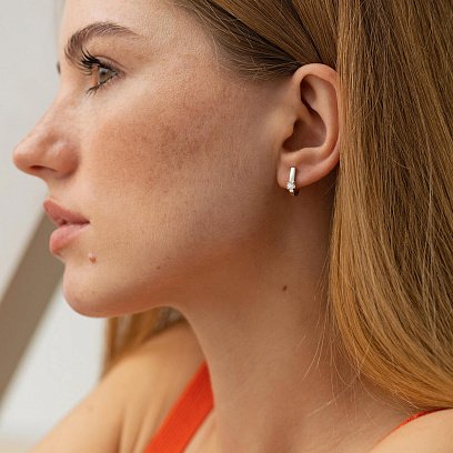 Золотые серьги с бриллиантами 312171121 №2