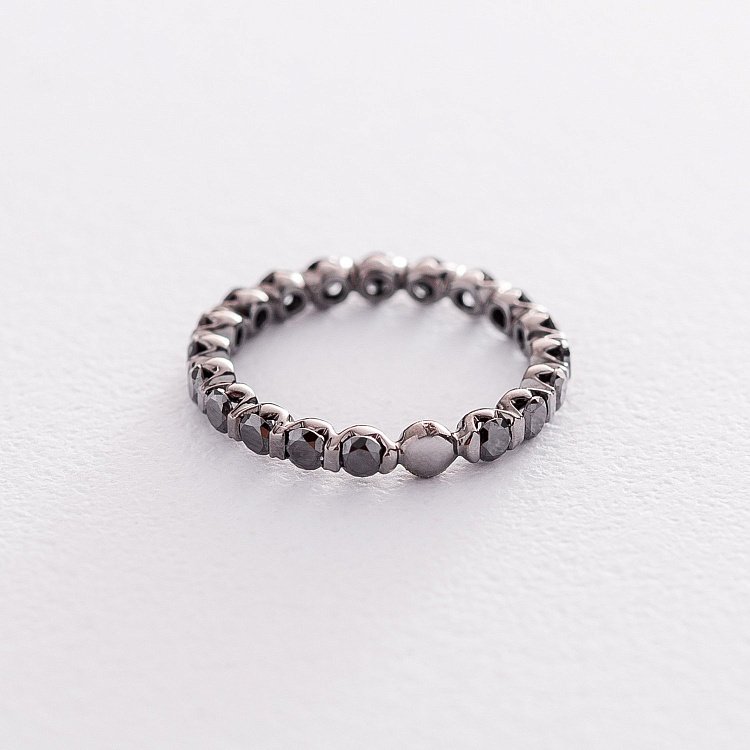 Золотий перстень з діамантами (оксидування) кб0265ar від ювелірного магазину Онікс