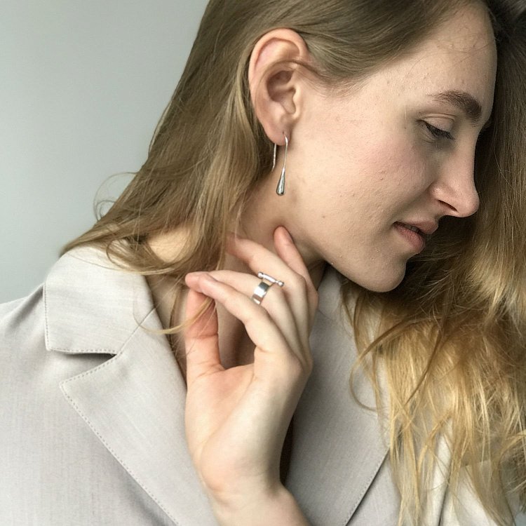 Срібні сережки "Крапельки" 122503 від ювелірного магазину Онікс - 7