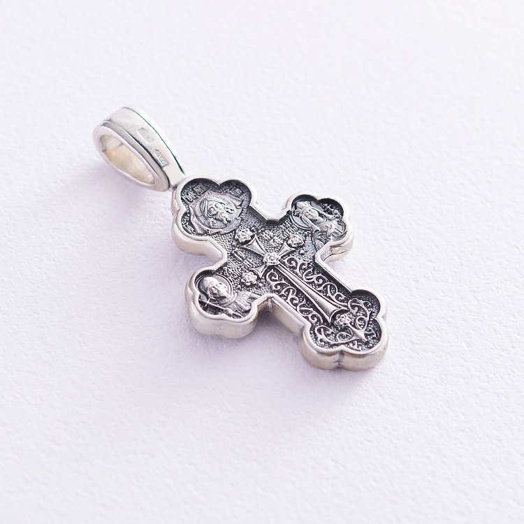 Православний хрест "Хрестовоздвиження. Донська ікона Божої Матері" (чорніння) 13606 від ювелірного магазину Онікс