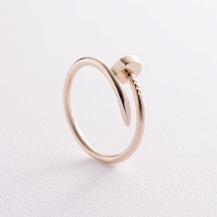 Кольцо "Гвоздь" в желтом золоте к06965 от ювелирного магазина Оникс - 9