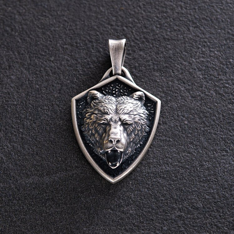 Срібний кулон "Скандинавський Ведмідь Грізлі" 133194 від ювелірного магазину Онікс - 5