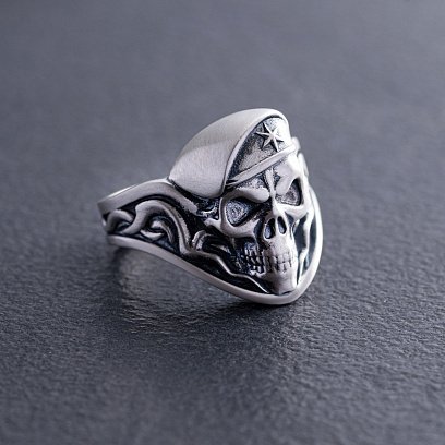 ﻿Мужское серебряное кольцо "Череп" 282