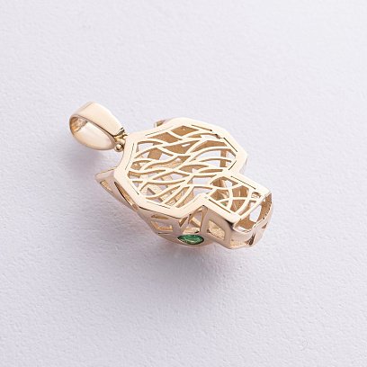 Підвіска "Пантера" у жовтому золоті (фіаніти) п03553 №2