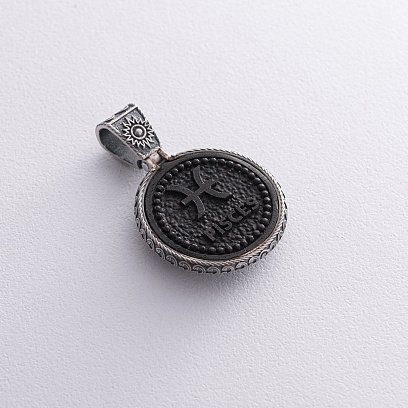 Срібний кулон "Знак зодіаку Риби" з ебеном 1041риби №9
