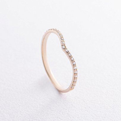 Кольцо "Особенное" с фианитами (желтое золото) к07467 №9