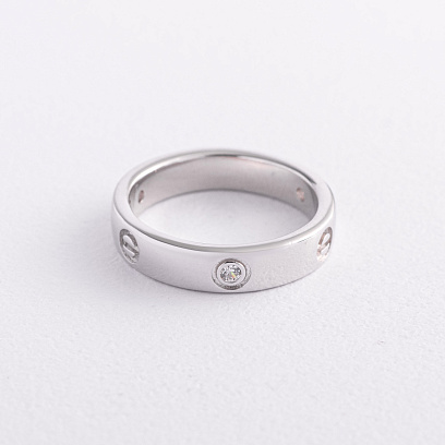 Серебряное кольцо "Love" с фианитами 112854
