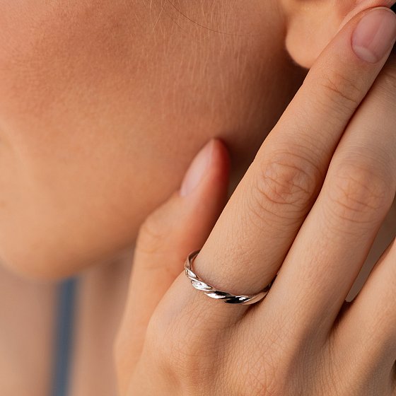 Серебряное кольцо "Орбита" 112883 №4
