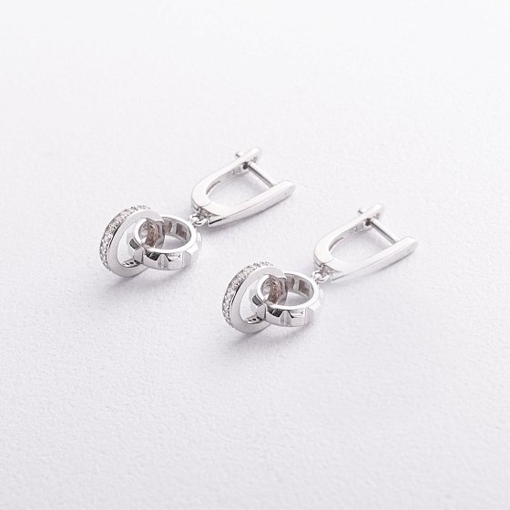 Серебряные серьги "Isabelle" с фианитами 123541 №2