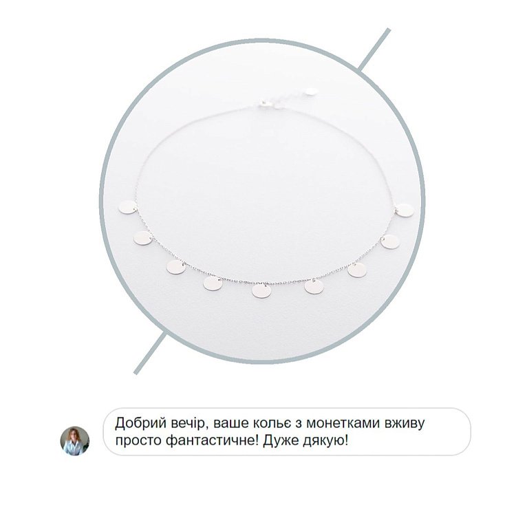 Серебряное колье "Монетки" (0.9 см) 18804 от ювелирного магазина Оникс - 5