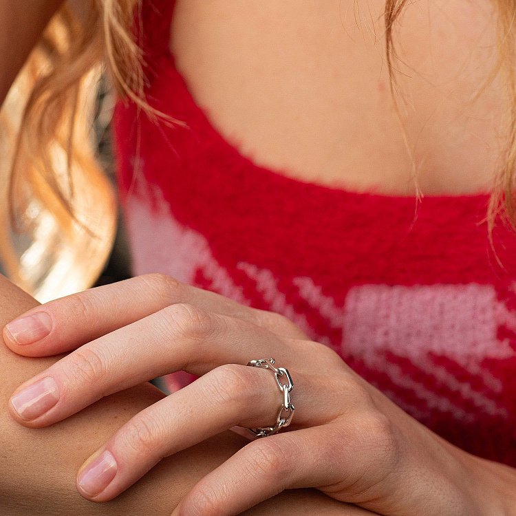 Срібна каблучка "Ланцюжок" 112606 від ювелірного магазину Онікс - 6