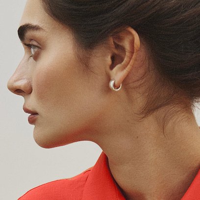 Срібні сережки "Кільця" 122786 №6