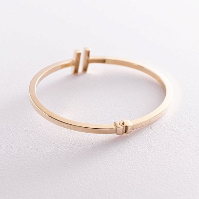 Жорсткий браслет з жовтого золота б02957 №3