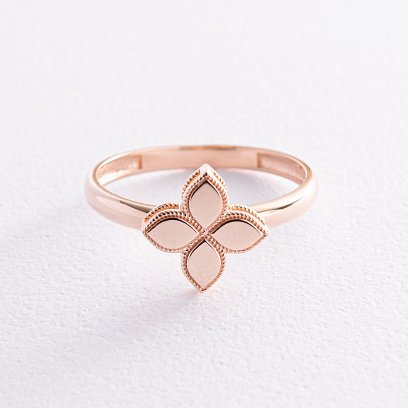 Каблучка "Конюшина" в червоному золоті к07535